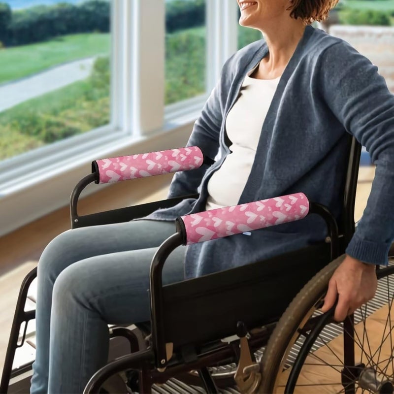 Vanideaoty Love Pattern Wheelchair Arm Pads Non Slip Desk Office Chair Arm Pads for Padded Arm Rest, Kids, Adults - Image 5